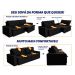 Sofá Cama Bangkok Sem Caixa 2,70m Retrátil e Reclinável Com Molas Velut Preto- King House