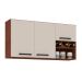 Armário Aéreo com 3 Portas Worth Nogueira Off White