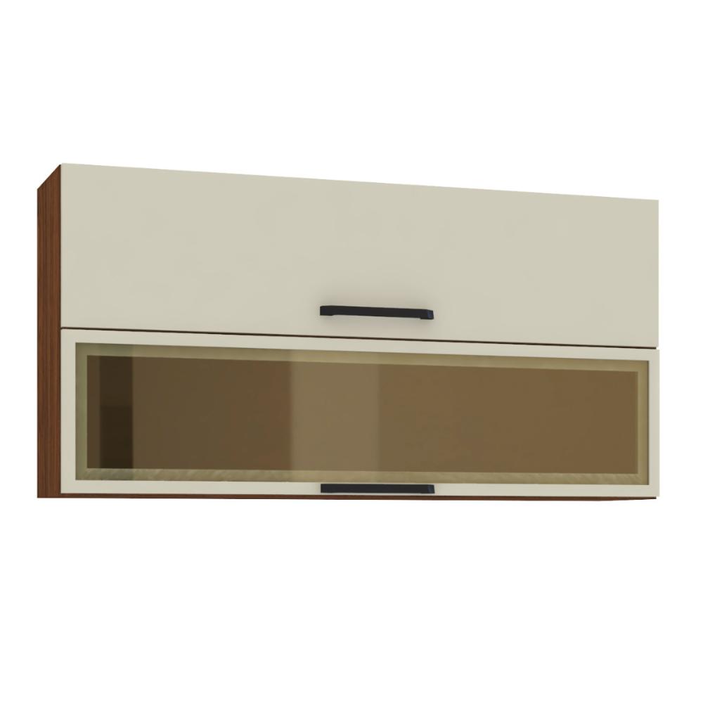 Armário com 2 Portas Basculante Banff Nogueira Off White