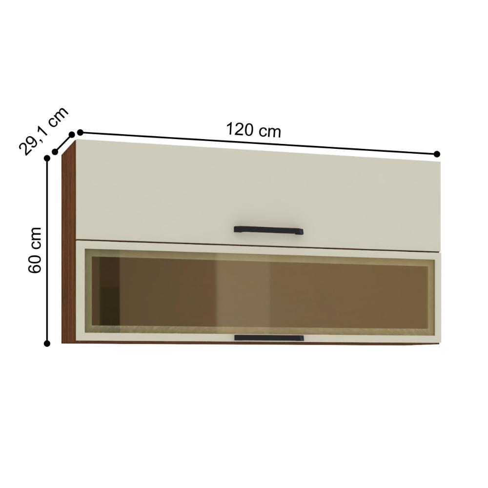 Armário com 2 Portas Basculante Banff Nogueira Off White