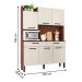 Armário de Cozinha com 2 Gavetas Siena Nogueira Off White