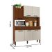 Armário de Cozinha com 2 Gavetas Siena Ripado Off White