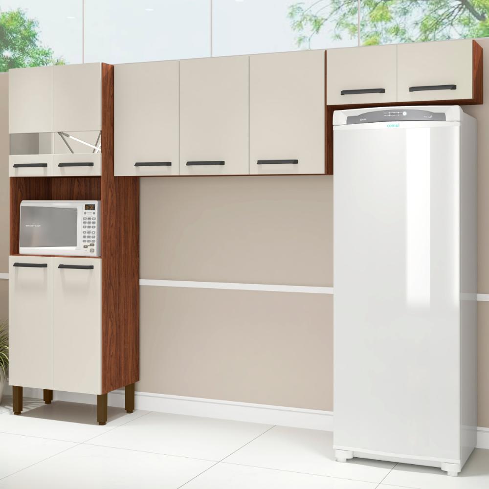 Armário de Cozinha com 9 Portas Segóvia Nogueira Off White