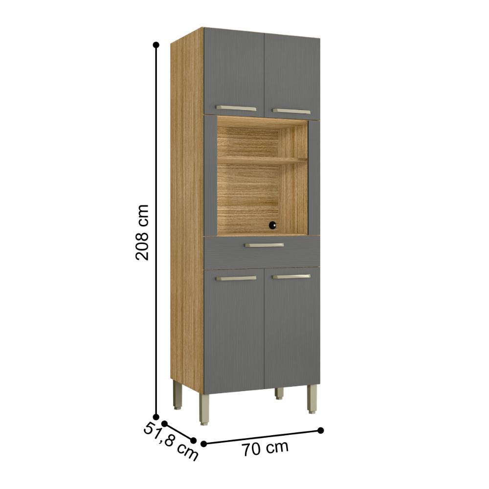 Armário de Cozinha para Microondas Guelph Freijó Gris