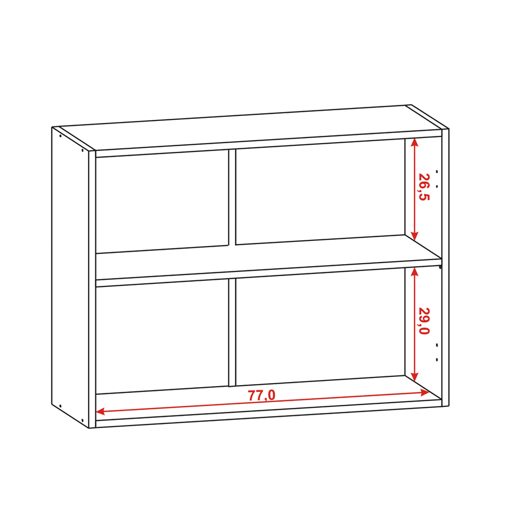 Armario Aereo 2 Portas 80cm 763AM Freijo Gris KTP