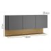 Armario Aereo 3 Portas 150 cm Line Gris Cp Freijo KTP