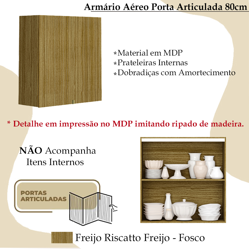 Armario Aereo Porta Articulada 80cm 3014ART Freijo Riscatto Freijo KTP