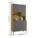 Armario Kit Cozinha 6P 1G 91 cm Apolo Freijo Gris KTP