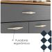 Armario Kit Cozinha 6P 1G 91 cm Apolo Freijo Gris KTP