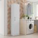 Armario Multiuso 1 Porta Suporte Vassoura Lavanda Kits Paraná Cor:Branco White