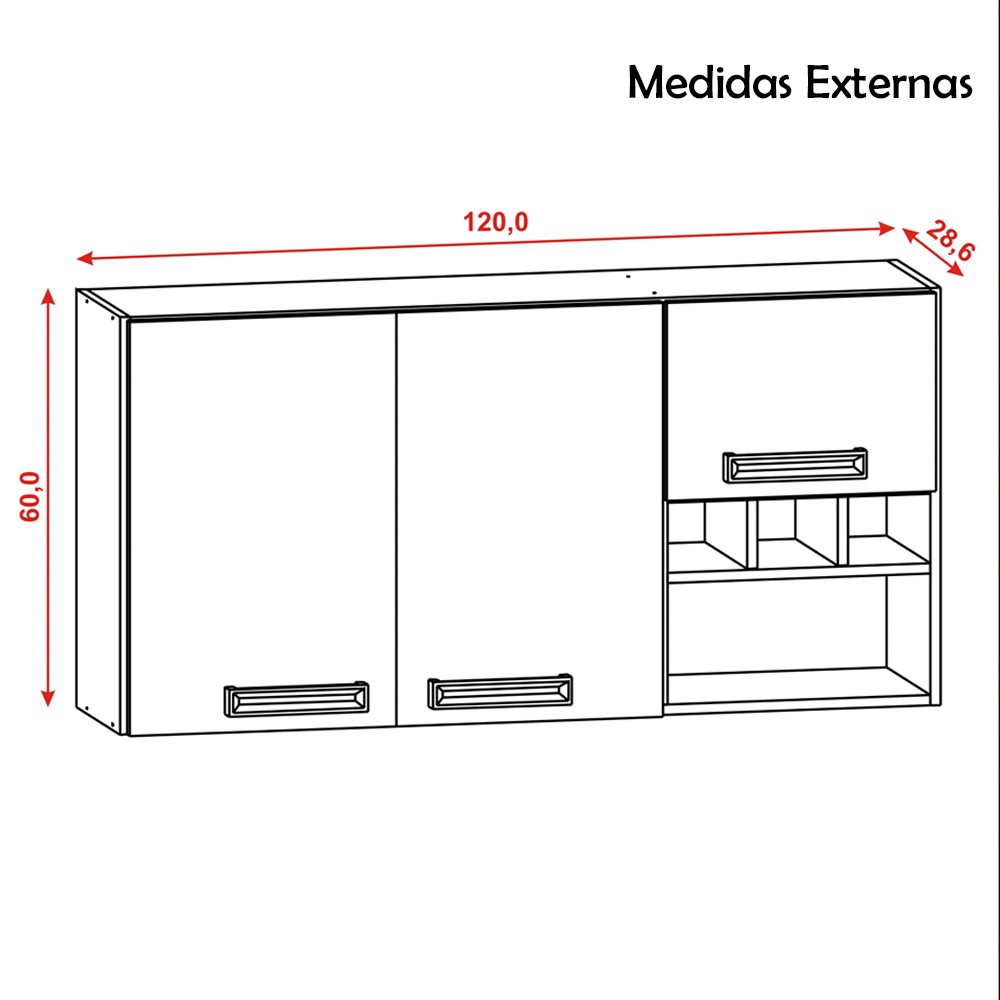 Armario Suspenso 120cm 752AM Freijo Gris KTP