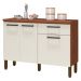Balcão Cozinha 2 Portas e 2 Gavetas York Nogueira Off White