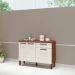 Balcão de Cozinha 120 cm 3 Portas e 1 Gaveta Nogueira Off White Versalhes Kits Paraná