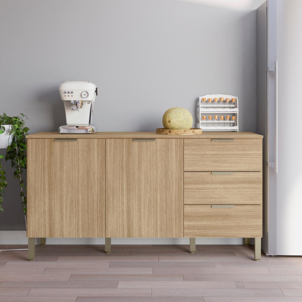 Balcão de Cozinha com 2 Portas e 2 Gavetas Riga Freijó