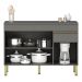Balcão para Cozinha com Tampo e com 3 Portas Chester Gris