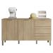 Balcao Com Tampo 2 Portas 3 Gavetas 160 cm Glam Freijo KTP