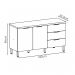 Balcao Com Tampo 2 Portas 3 Gavetas 160 cm Glam Freijo KTP
