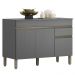 Balcao Com Tampo 3 Portas 1 Gaveta 120 cm Line Gris KTP