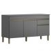 Balcao Com Tampo 3 Portas 1 Gaveta 150 cm Line Gris KTP
