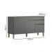 Balcao Com Tampo 3 Portas 1 Gaveta 150 cm Line Gris KTP