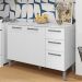 Balcao Com Tampo 3P 2G 120 cm Mad Versalhes Branco Supremo KTP
