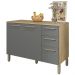 Balcao Com Tampo 3P 2G 120 cm Mad Versalhes Freijo Gris KTP