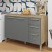 Balcao Com Tampo 3P 2G 120 cm Mad Versalhes Freijo Gris KTP