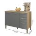 Balcao Com Tampo 3P 2G 120 cm Mad Versalhes Freijo Gris KTP