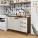 Balcao Com Tampo 3P 2G 120 cm Mad Versalhes Nogueira Off White KTP