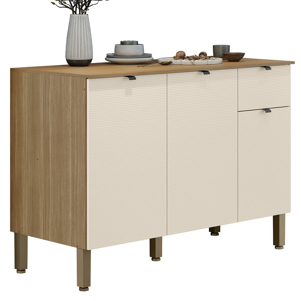 Balcao Cozinha 120 cm MDF Vert Plus Freijo Soft KTP