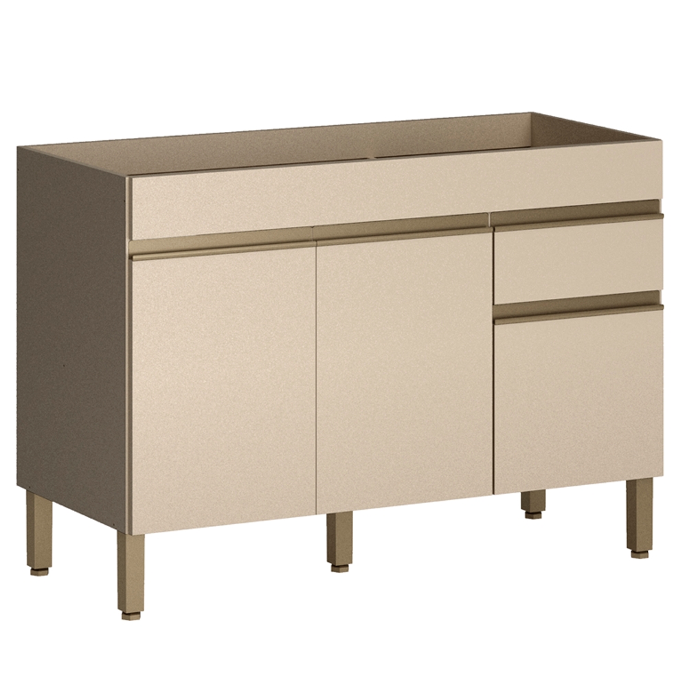 Balcao Para Pia 120cm 3 Portas 2960 Vanilla KTP