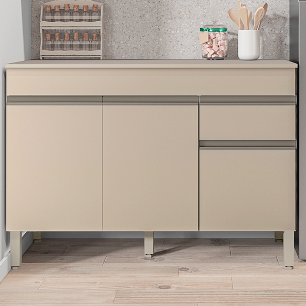 Balcao Para Pia 120cm 3 Portas 2960 Vanilla KTP