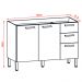 Balcao Para Pia 120cm 3 Portas 2973 Freijo KTP