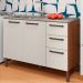 Balcao Para Pia 120cm 3 Portas 2974 Nogueira Off White KTP