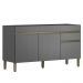 Balcao Para Pia 3 Portas 1 Gaveta 150 cm Line Gris KTP