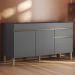 Balcao Para Pia 3 Portas 1 Gaveta 150 cm Line Gris KTP