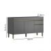 Balcao Para Pia 3 Portas 1 Gaveta 150 cm Line Gris KTP