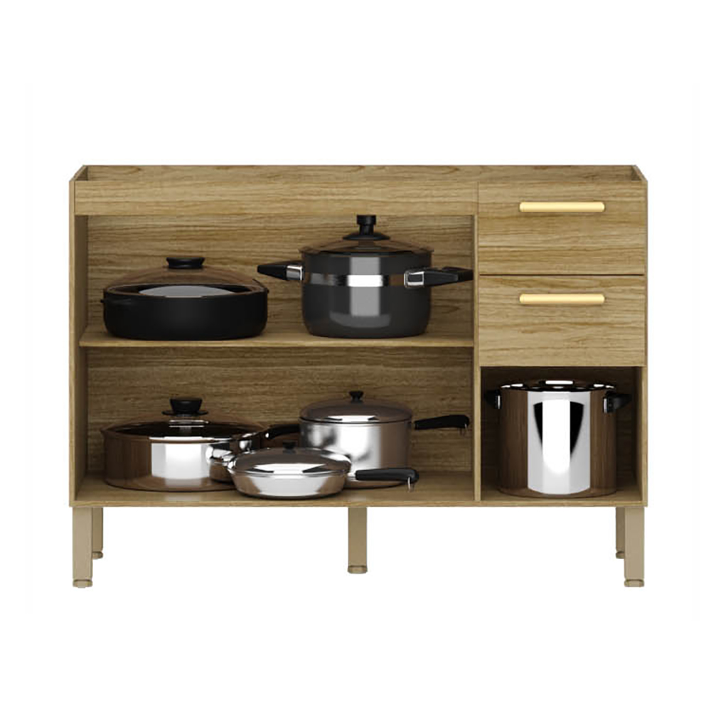 Balcao Para Pia 3 Portas 2 Gavetas 120 cm Urbane Freijo KTP