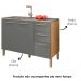 Balcao Para Pia 3P 2G 120 cm Mad Versalhes Freijo Gris KTP