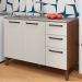 Balcao Para Pia 3P 2G 120 cm Mad Versalhes Nogueira Off White KTP