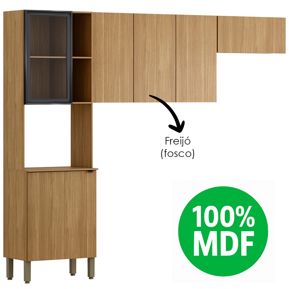 Cozinha 3 Pecas 251 cm MDF Vert Plus Freijo Freijo ABS Pto KTP