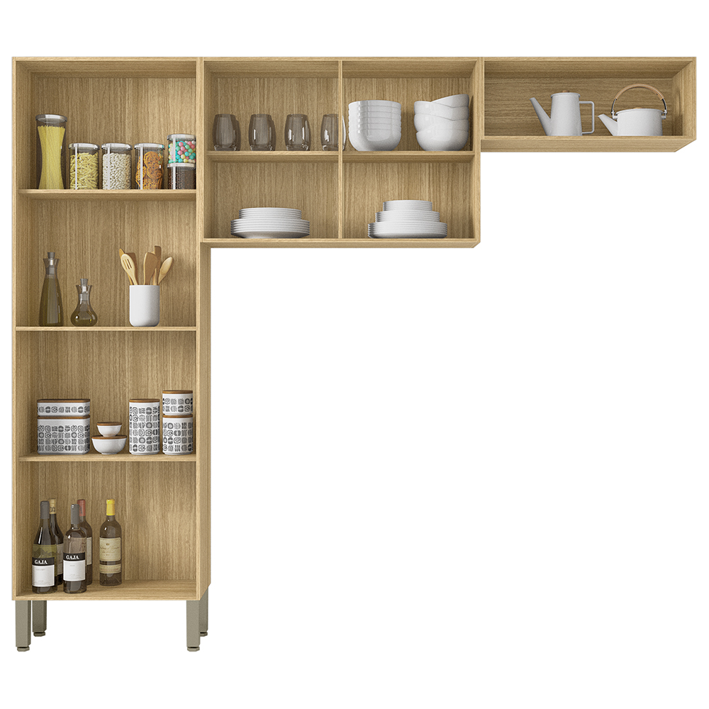 Cozinha 3 Pecas Nala 222 cm Freijo Gris KTP