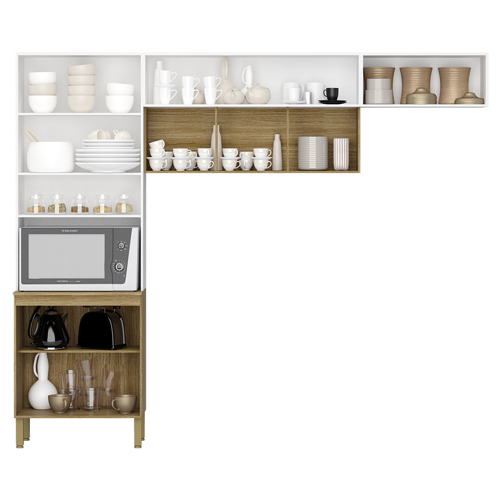 Cozinha 3 Pecas Urbane 260 cm Freijo Supremo Cp Ripado Freijo KTP