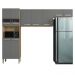 Cozinha 3 Pecas Versalhes 251 cm Freijo Gris KTP