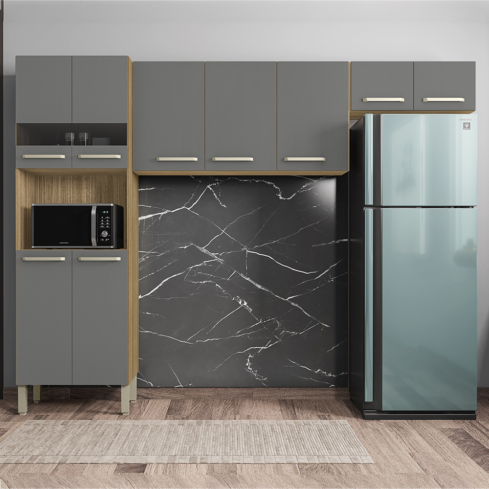 Cozinha 3 Pecas Versalhes 251 cm Freijo Gris KTP