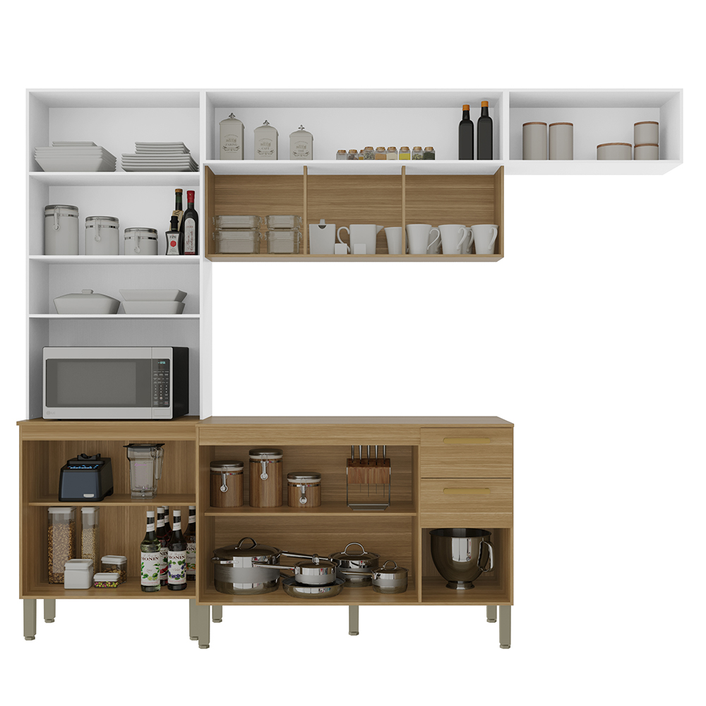 Cozinha 4 Pecas Urbane 260 cm Freijo Supremo Cp Ripado Freijo KTP