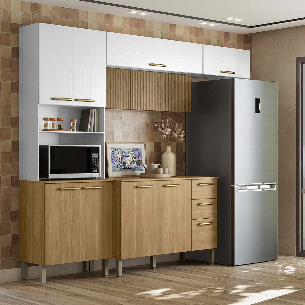 Cozinha 4 Pecas Urbane 260 cm Freijo Supremo Cp Ripado Freijo KTP