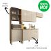 Cozinha Balcao Tampo 251 cm MDF Vert Plus Freijo Soft KTP