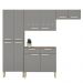 Cozinha Com Balcao Nala 222 cm Freijo Gris KTP