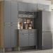 Cozinha Com Balcao Nala 222 cm Freijo Gris KTP